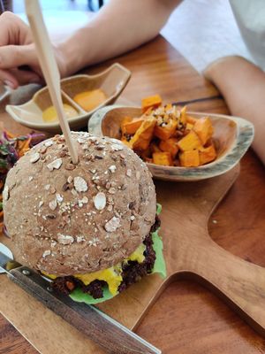 Pure's vegan burger at Pure Vegan Heaven - Chalong  in Phuket