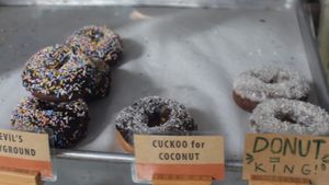 devil's playground, cuckoo for coconut, and donut king at Mighty-O Donuts - Capitol Hill in Seattle