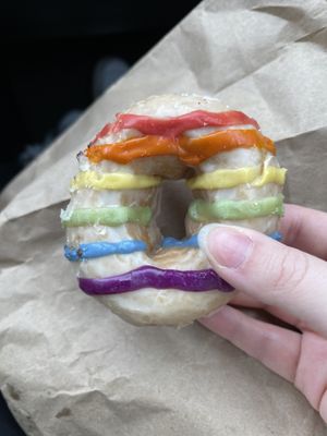 pride donut   at Mighty-O Donuts - Capitol Hill in Seattle
