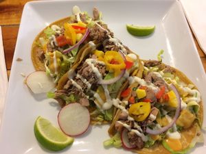 Jackfruit tacos at Cafe Wylde in Everett