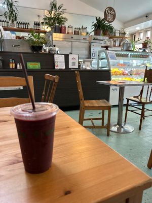 The cafe and my smoothie   at Cafe Wylde in Everett
