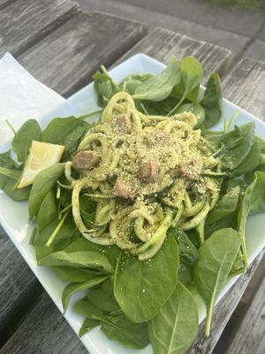 Need more flavor.. pesto zucchini pasta  at Cafe Wylde in Everett