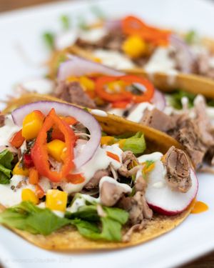 Peach Habanero Tacos at Cafe Wylde in Everett