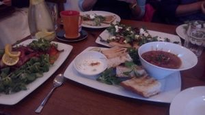 Vegetarian curry, flatbread, roasted vegetables at Fig in Hvar