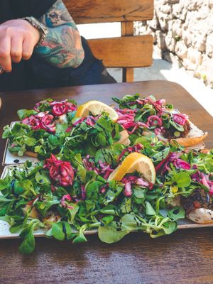 Tomato & Onion Jam Flatbread (without cheese) at Fig in Hvar