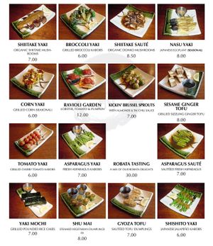 ROBATA BAR VEGETABLES, GRILLED ON THE OPEN HEARTH CHARCOAL GRILL  at Bizen in Great Barrington