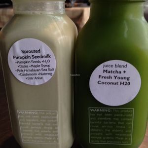 glass bottles at PURE Simple Juice in Portland