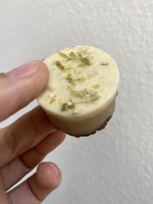 Mini cheesecake pistachio  at Herbivore in Prague