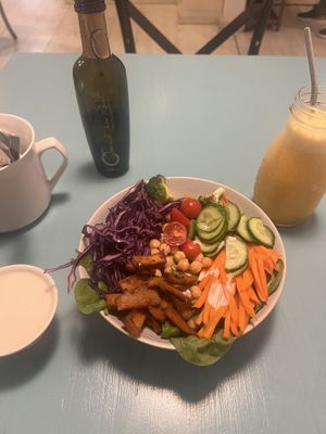 buddha bowl with added tofu   at Herbivore in Prague