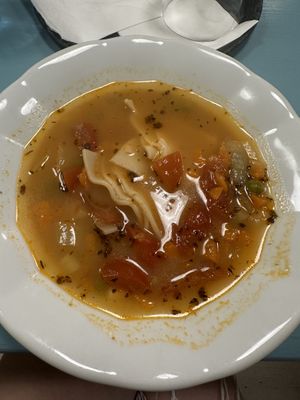 Minestrone soup, tasted amazing!  at Herbivore in Prague