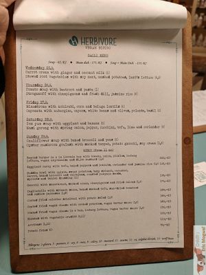 Menu every day at Herbivore in Prague