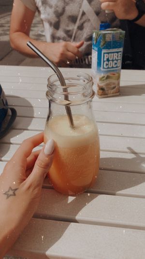 Has outside seating on the sun with nice view but the street is busy with cars and trams at Herbivore in Prague