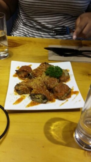 Eggplant roll ups at Green Room in Shenzhen