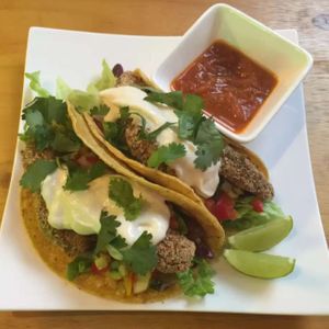 avocado tacos -delicious! at Green Room in Shenzhen