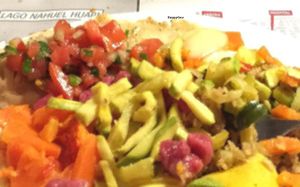 one vegan (background) and one fish plate at Vegetariano in San Carlos De Bariloche