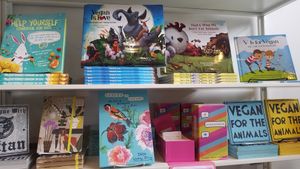 books at Herbivore Clothing in Portland