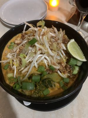 Vegan vege laksa, delicious. More like a red curry though, wasn’t soupy like laksas are but still great   at Hot Chilli Bean Thai Cafe in Coolum Beach