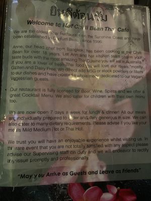   at Hot Chilli Bean Thai Cafe in Coolum Beach