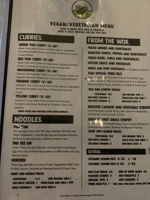Vegan/veg menu continued  at Hot Chilli Bean Thai Cafe in Coolum Beach