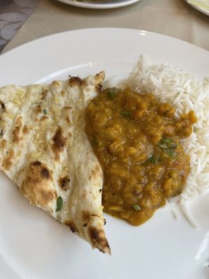Garlic naan with dal tadka  at Indian Raja in Riga