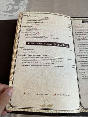 Menu 2  at Indian Raja in Riga
