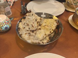 Garlic naan  at Indian Raja in Riga