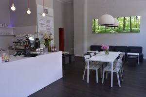 cafe Süßer Wolz - cosy, stylish and very clear like the whole concept of the store at Suesser WOLZ in Berlin