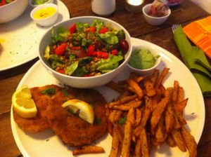 Kohlrabi schnitzel! at Janoszek in Saarbrucken