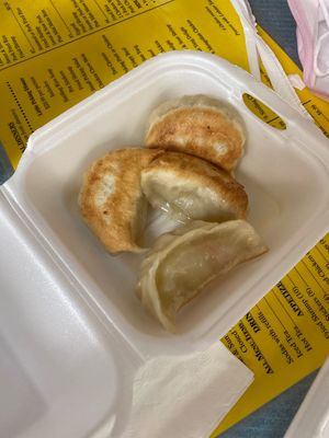 Vegan potstickers (we are some) at Little Peking in Fresno