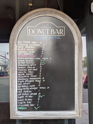 Menu at Donut Bar in Las Vegas