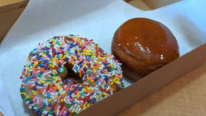 Crème brûlée and sprinkled donut at Donut Bar in Las Vegas