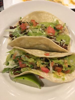Vegan chorizo tacos!  You will love them!   at Los Amigos in Atlantic City