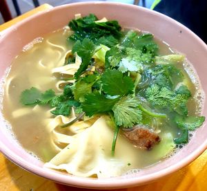 tofu noodle soup at Loving Hut Land - 러빙헛랜드 in Seoul