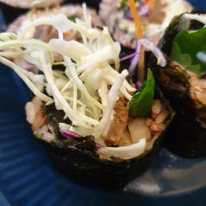 kimbap at Loving Hut Land - 러빙헛랜드 in Seoul