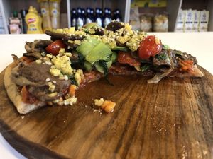 Massive pizza!! at Loving Hut Land - 러빙헛랜드 in Seoul