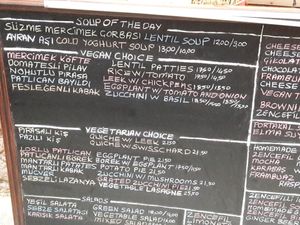 Menu of the day at Zencefil in Istanbul