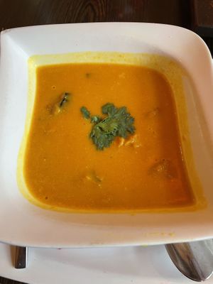 Mango soup  at Madhuban in Innsbruck