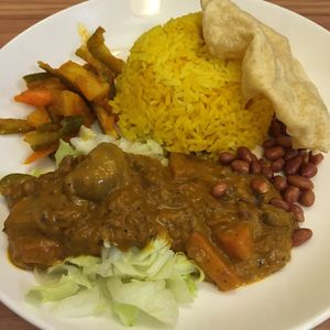 Vegan mutton curry at VegCafe in Central Singapore