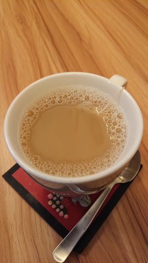 tea with soy milk at VegCafe in Central Singapore