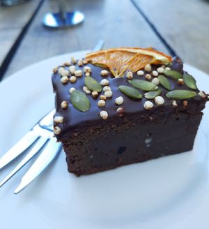 Vegan brownies at Bespoke Kitchen  in Queenstown