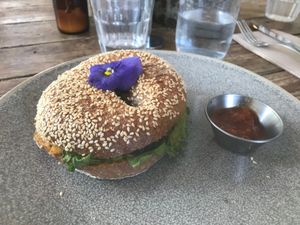 Vegan bagel at Bespoke Kitchen  in Queenstown