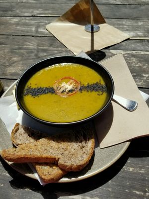 sweet potato soup (vegan) at Bespoke Kitchen  in Queenstown