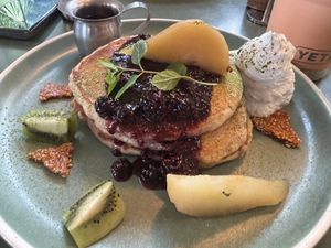 Vegan pancakes   at Bespoke Kitchen  in Queenstown