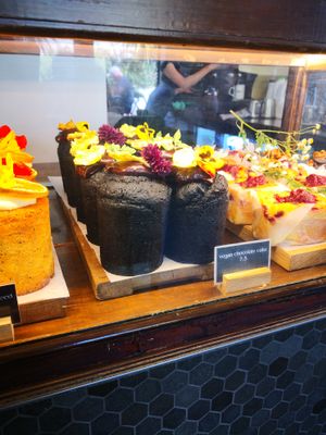 Beautiful vegan chocolate cake at Bespoke Kitchen  in Queenstown