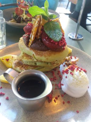 Matcha pancakes  at Bespoke Kitchen  in Queenstown