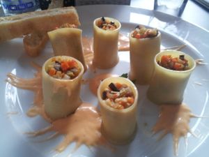 Filled pasta dish at Mia in Modena