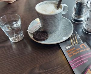 Cappuccino met sojamelk at Poort van Assen in Assen