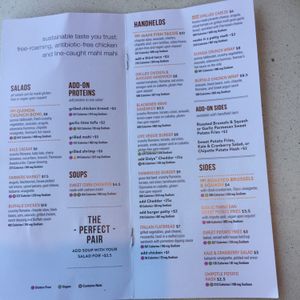 menu at LYFE Kitchen in Memphis