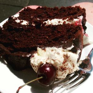 Black forest cake at Riverhill Coffee Bar in Glasgow
