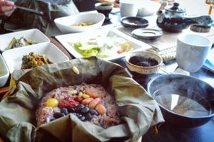 연잎밥 at Temple Stay Food in Seogwipo